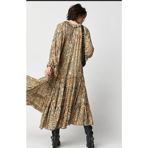 Free People Floral Maxi Dress - Yellow and Blue - Picture 4 of 16